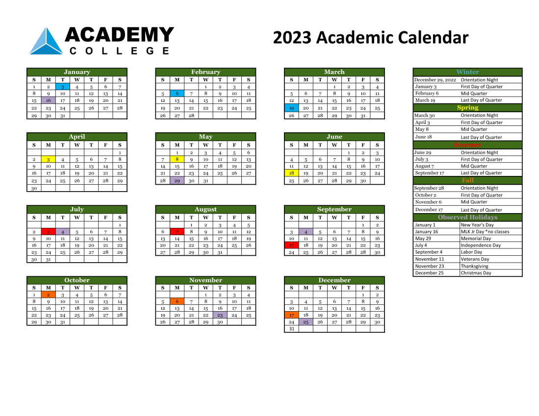 calendar-academy-college